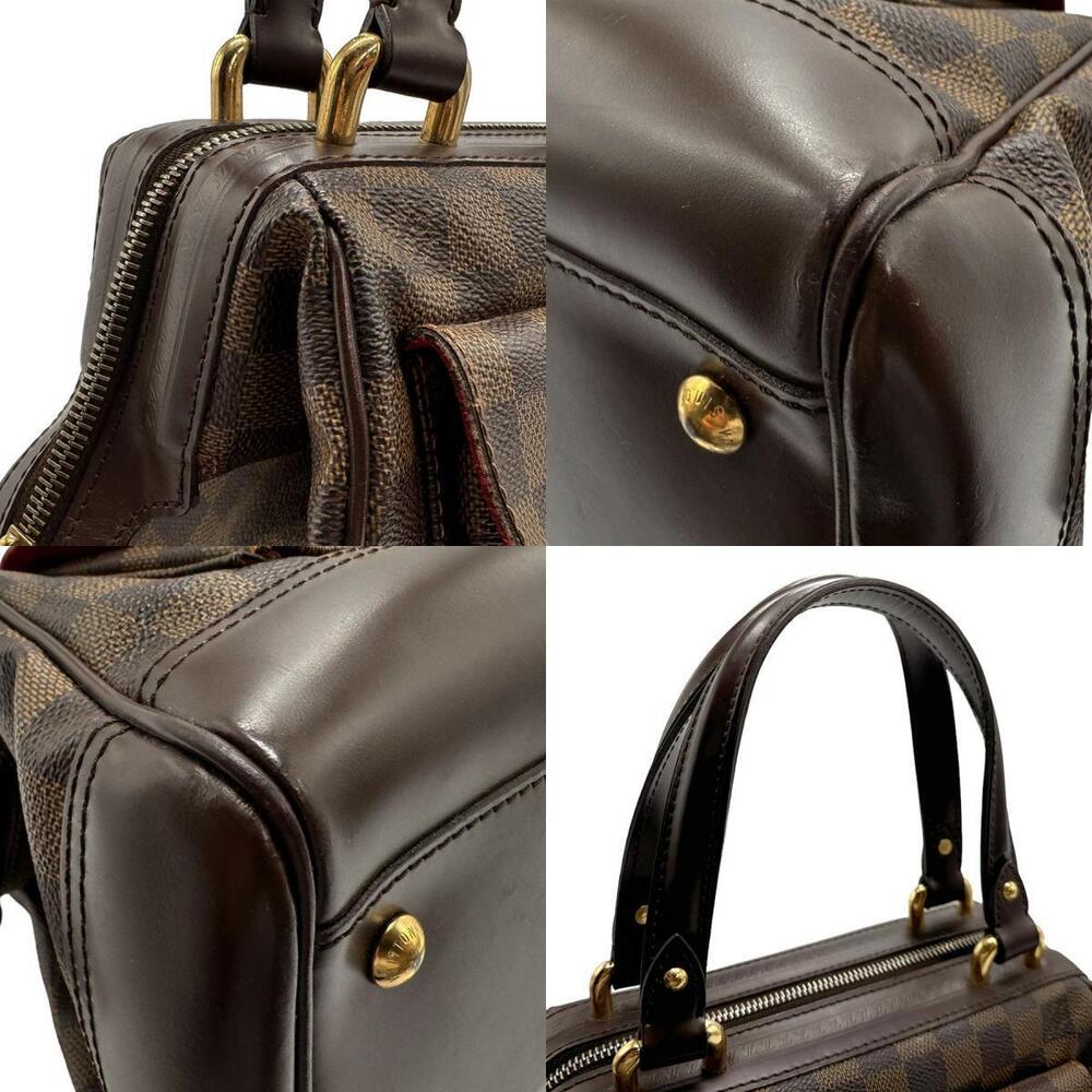 Louis Vuitton Damier Ebene Brown Knightsbridge Handbag Canvas Ebene Leather - Picture 4 of 4